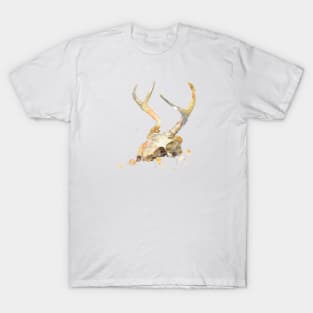 Deer Skull and Antlers Watercolor T-Shirt